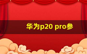 华为p20 pro参数配置,华为p20pro电池是多少毫安的